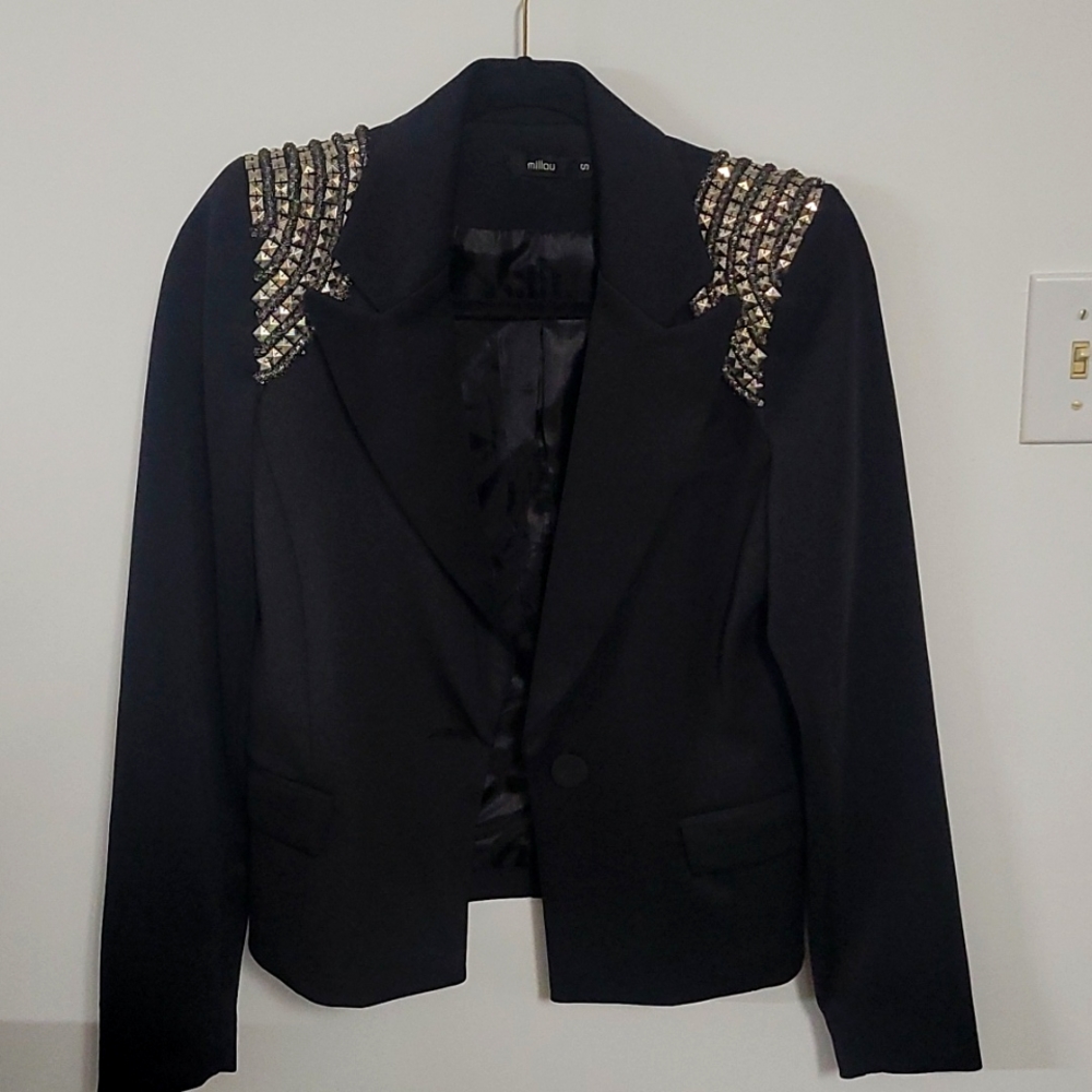 Black Embellished Blazer Millau S